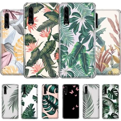 Fashion Lovely Leaves Patterned Phone Case For Huawei P40 P30 P20 P10 Mate 30 20 10 Pro Lite P Smart Z 2019 Plus Art Cover Soft
