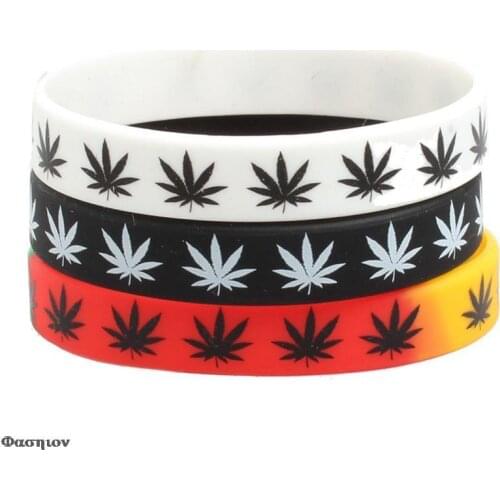 1PCs Personality Waterproof Sports Wristband Unisex Maple Leaf Silicone Bracelet Fashion Jewelry Accessories For Men Women