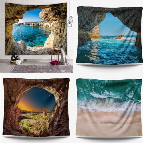 Windows Desktop Wallpaper Tapestry Scenic Tapestry Summer Beach Mountain Tapestries Sea Bay Home Decor Large Size Bathroom Decor