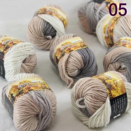 New Sale 8SkeinsX50g Womens Knit Scarves Shawls Rainbows Wool Crocheting Yarn Gray Beige White 805
