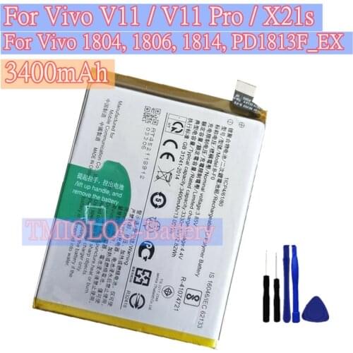 New High Quality B-F0 3400mAh Battery For VIVO V11 / V11 Pro / X21s 1804, 1806, 1814 PD1813F_EX + Tools