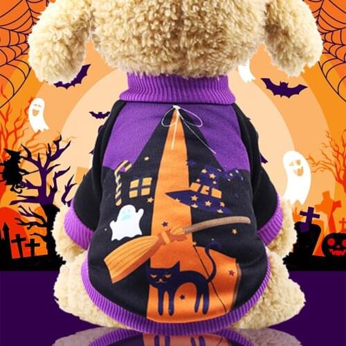 Pet Clothes Halloween Pumpkin Witch Winter Clothing for Dogs Cat Puppy Chihuahua Dog Clothing Outfit Sweater Halloween Carnival