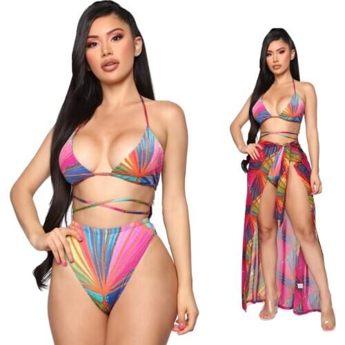 Sexy Micro Bikini Set Women String Swimsuit Female Push Up Biquini Brazil Summer Bandage 2021 Swimwear Chiffon Tunic Beach Dress