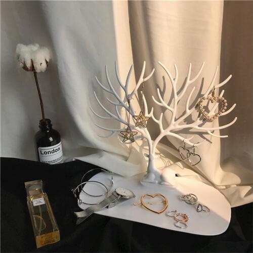 Nordic Plastic Makeup Organizer Antler Shaped Jewelry Box Cosmetic Organizer Ring Lipstick Rack Necklace Display Organizer