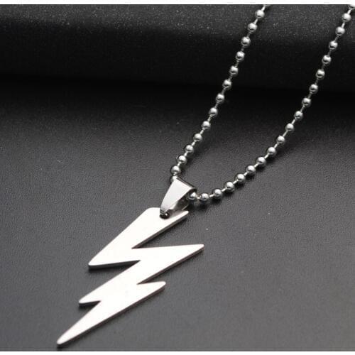 RONGQING 10pcs/lot Cool Lighting Pendant Necklace for Men and Women Stainless Steel Punk Jewelry