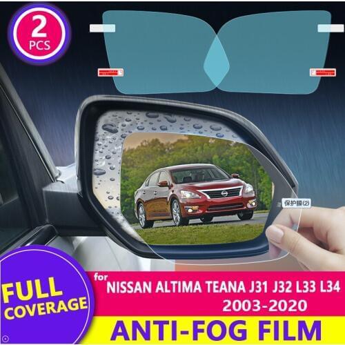 For Nissan Altima Teana J31 J32 L33 L34 2003-2020 Rearview Mirror Film HD Anti-Fog Rainproof Auto Mirror Sticker Accessories