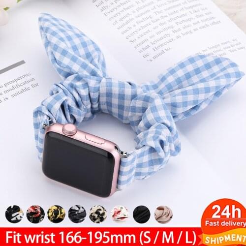 Scrunchies Watch Strap for Apple Watch Band 38mm 40mm 42mm Iwatch 5 44mm Strap for Apple Watch 6 4 3 SE Women Elastic Bracelet