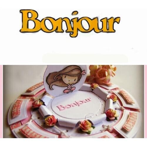 Bonjour French Word Die Cuts For Card Making French Word Bonjour dies scrapbooking metal cutting dies new 2019