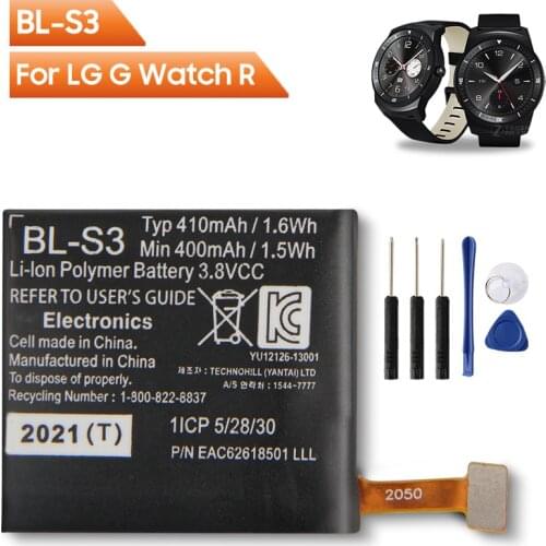 Replacement Watch Battery BL-S3 For LG G Watch R W110 W150 Smartwatch Genuine Replacement Watch Battery 410mAh