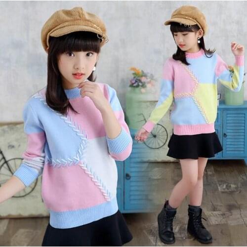 Childrens Sweater Autumn Winter New Children Clothes Pullovers Girl Kids Sweater Teen Girls Fashion Tops 6 8 12 Years