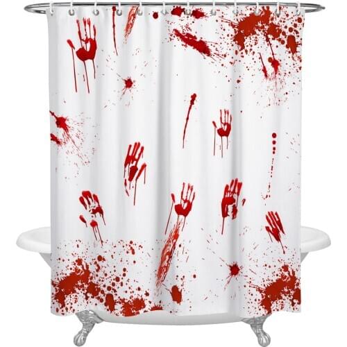 Halloween Themed Blood Stains Pattern Fabric Shower Curtain Bathroom Accessories Novelty Polyester Shower Curtains Extra Long