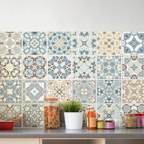 24pcs Waterproof Tiles Mosaic Wall Sticker Kitchen Bathroom Adhesive Decor