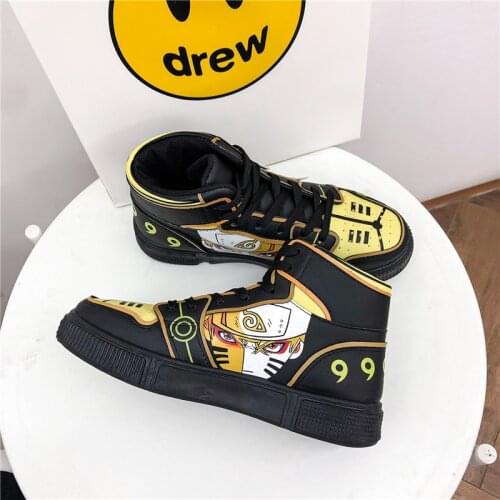 Unisex Anime Leather High Boots Cartoon Series Sports Running Shoes Mens Basketball Sneakers Womens Tennis Training Shoe