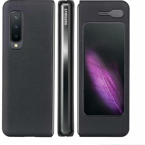YeLun Flip Cover Genuine Leather Case For Samsung Galaxy Fold Case SM-F900F F900U F900W F9000 F900N Full Protective Cover