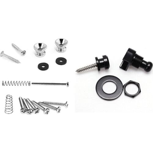 1 Set Electric Guitar Screw Kit Sorting Box & 2 pcs Strap Lock Security Lock End Button Guitar Straps Belt