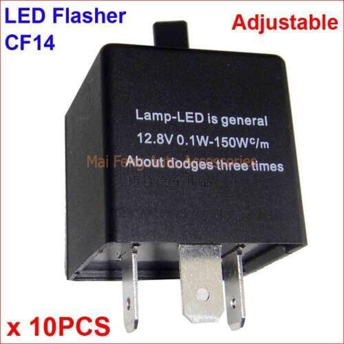 10PCS CF14-KT LED Flasher Adjustable 3 Pin Electronic Relay Module Fix LED Turn Signal Error Flashing Blinker 12V 0.02A TO 20A