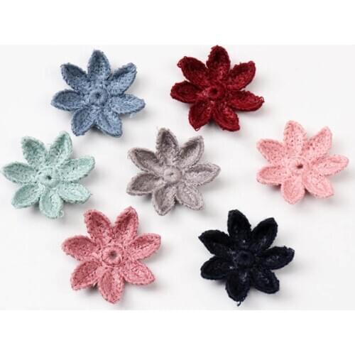 20pcs Mix Flower Lace Applique Trim Embroidered Lace Ribbon For Garment Accessories Decoration Sew 35mm