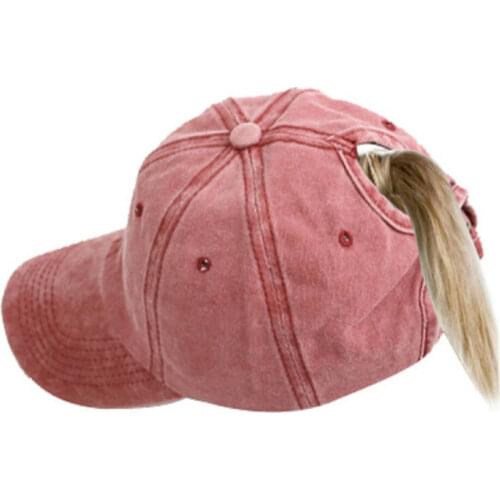 2019 Fashion Women Ponytail Baseball Hat for Girl Winter Warm Breathable Hole Retro Ski Casual Sports Adjustable Visor Cap Hats