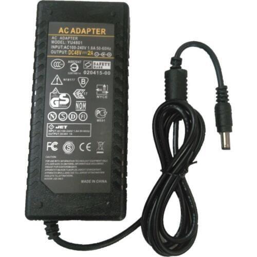 5pcs/lot 48V 2A AC DC Adapter Charger For 5050 3528 LED Light CCTV 48V2A 96W Switch Power Supply DC 5.5*2.5/2.1mm