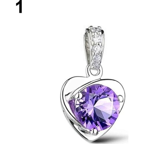 70% Hot Sale Women Fashion Love Heart Shape Rhinestone Inlaid Pendant Necklace Accessory