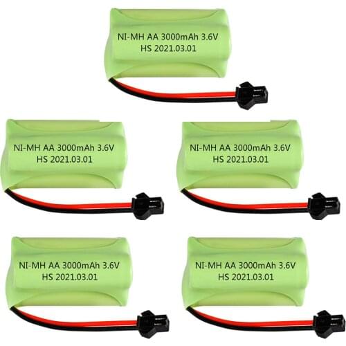 3.6V 3000mah NI-MH AA Rechargeable Battery Pack SM Plug T model For Remote Control Toys Electric Car boat trucks gun accessories