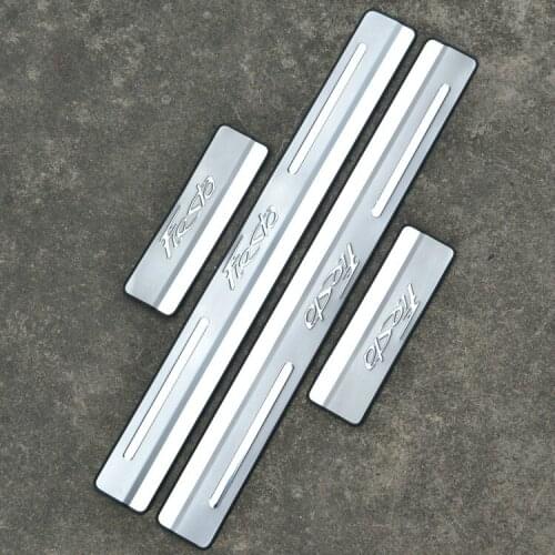Accessories Fit for Ford Fiesta 2009 2010 2011 2012 2013 2014 2015 Scuff Plate Car Door Sill 4pcs set
