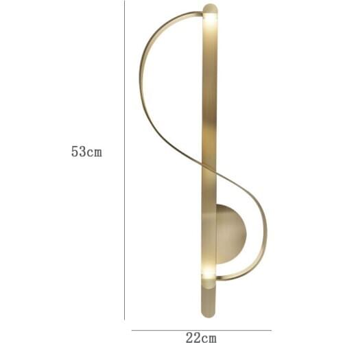 American S-shaped Copper Wall Lamp Modern Nordic Living Room Decor Bedroom Led Wall Light Kitchen Bathroom Mirror Light Fixture