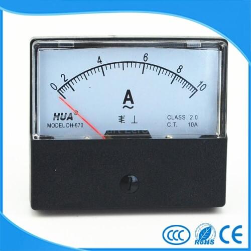 AC 0-10A Analog Panel Meter Ammeter Gauge DH-670