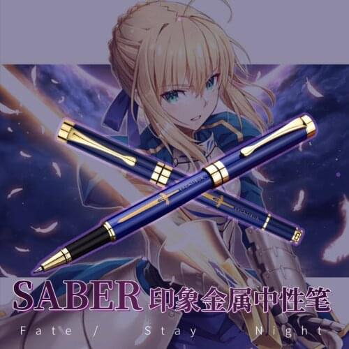 Anime Fate/stay night Saber Creative Metal Stationery Ballpoint Gel Pen Rollerball Pen Student Sign Pen School Supplies Cosplay
