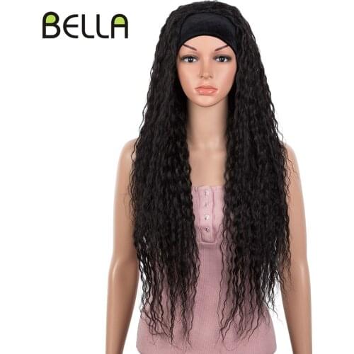 BELLA Grip Headband Wig synethetic Wig Curly Hair No Plucking Wigs For Women No Glue No Sew In Wig For Black Women Headband Wig