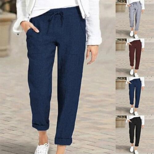 Drawstring High Waist Pocket Loose Big Casual Pants Women Female Long Pants Fashion High Waist Pants 2021 New