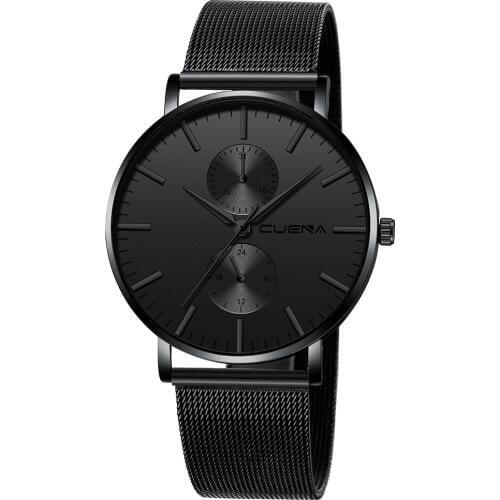 CUENA New 2019 Watches Men Stainless Steel Luxury Military Sport Watch Relogio Masculino Quartz Wristwatches Saat Reloj Hombre