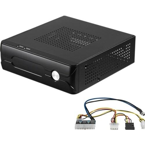 M03 HTPC ITX Case+84W 12V Power Supply Board HTPC Chassis USB2.0 ITX Enclosure Industrial Control Chassis