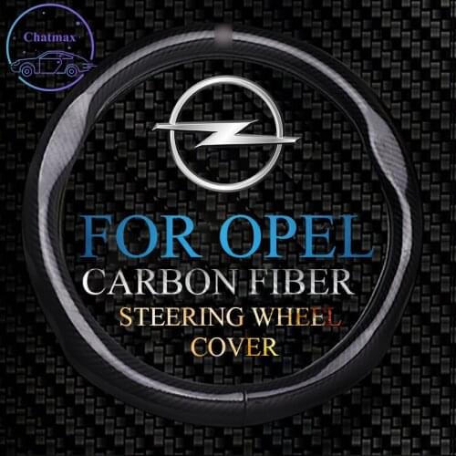 Carbon Fiber Steering Wheel Cover For Opel Corsa/E Astra Insignia Mokka Universal 38cm 15 Inches Anti-slip Touching Comfortable