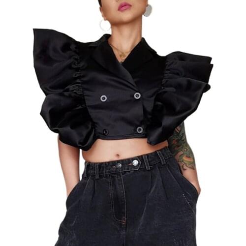 Black Vest Waistcoat Solid Women Fashion Korean Outwear 2021 Spring Summer New Girls Sleeveless OL Work Short Vests Tops XC741