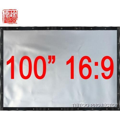 100" 16:9 Profile Gray Silver Professional Projector Curtain Screen for Home Cinema TV Digital 3D Projector Data Show