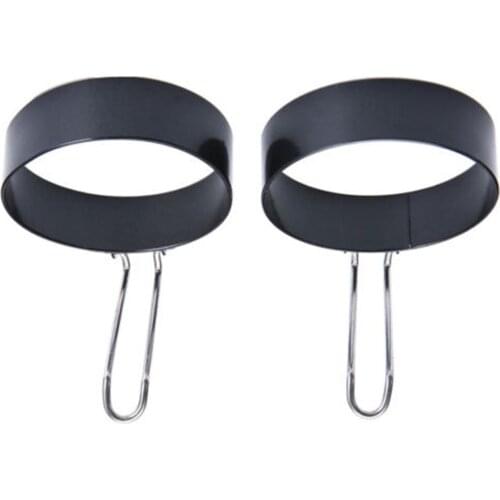 Stainless Steel Fried Egg Omelet Mold Kitchen Cooking Tools Black Color Breakfast Round Shape Fried Egg Molds 9CM In Positive