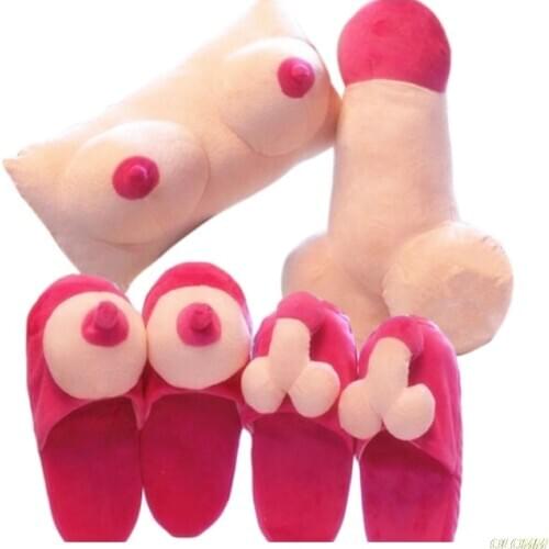 Hot Sale Winter Slippers Women Creative Fun Penis Home Slippers Warm Spring Funny Women Shoes Unicornio Shoes Woman