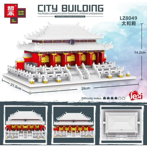 8049 lezi mini Block Teens Building Toys Adult Puzzle Hall of Supreme Harmony 14+year no box