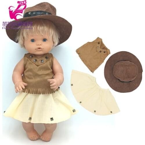 40 Cm Nenuco Doll Cowboy Brown Shirt Skirt Ropa Y Su Hermanita 17" Baby Doll Clothes Jackets