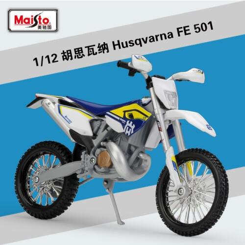 Maisto 1:12 Husqvarna FE 501 Alloy Diecast Motorcycle Model Workable Shork-Absorber Toy For Children Gifts Toy Collection