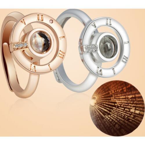 Fashion Ring For Women Projection 100 Languages I Love You Engagement Wedding Ring Jewelry Gifts DropShipping