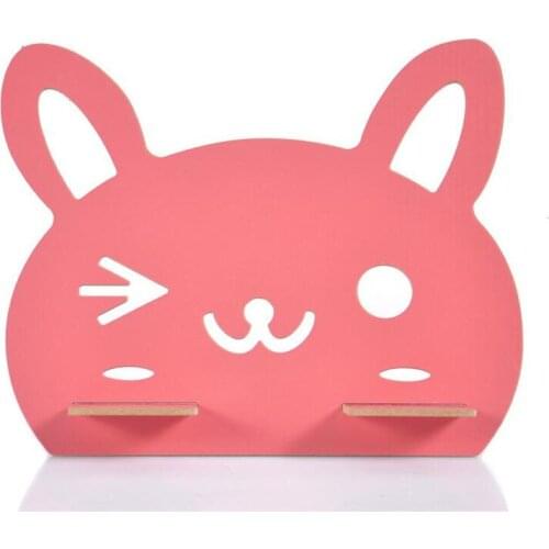 Cartoon Wooden Cellphone Storage Racks Cute Rabbit Desk Stand Holder Books Magazine Notebook Storage Desk Shelf Holder