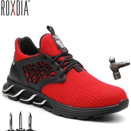 Steel toe cap men safety boots fashion plus size 36-48 women work sneakers casual male shoes ROXDIA brand RXM162