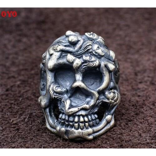 2021 new 100% 925 sterling silver handmade beauty rock hip hop punk man index finger ring