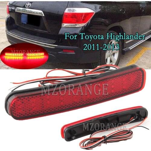 MZORANGE 2PCS LED Rear Bumper Reflector Light For Toyota Highlander 2011 2012 2013 Brake Stop Tail Light Warning Lamp