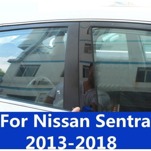 Window trim strips bright column mirror interior decoration stickers decoration car Accessories For Nissan Sentra 2013-2018