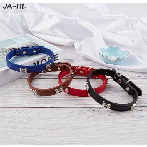 Pet Dog Collar Bone Leather Durable Pet Supplies Accessories Neck Strap Collar For Small Medium Dog Cat and dog collar