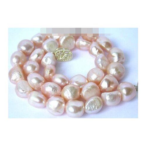 10-11mm Authentic nature Baroque pink freshwater pearl necklace