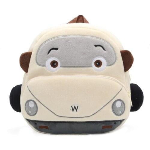 3D Cartoon Plush Car Toy Backpacks Kindergarten Schoolbag Kids Travel Mini Bag Children Plushie School Bags Girls Boys Bookbag